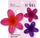 Set kapëse flokësh Ecarla SP430, 3 copë, me lule, vjollcë