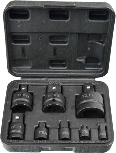 Сет ударни адаптери Geko G10090, 8 парчиња, 1/4"-1", црн