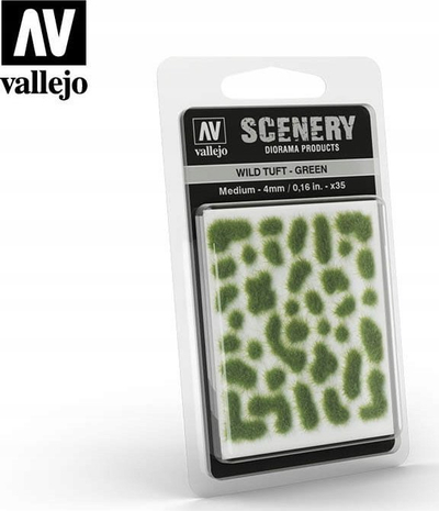 Сет пејзаж Vallejo VALSC406 Model Scenery, Wild Tuft 4mm, средно зелена