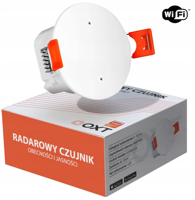 Senzor ndriçimi OXT Radar Presence, 230V, WiFi Tuya, i bardhë