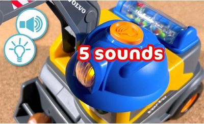 Lodër eskavator Dickie Toys Volvo Danny Digger, i motorizuar, me drita dhe tinguj, shumëngjyrësh