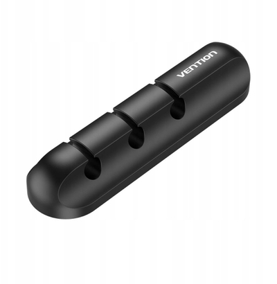 Organizues kabllosh Vention 3 Ports Desktop Cable Manager, set 2 copë, silikoni, i zi