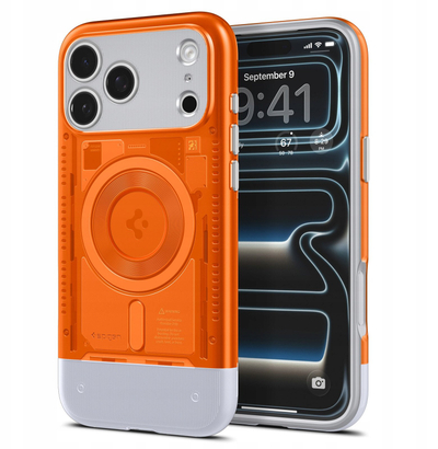 Kapak telefoni Spigen Classic C1 MagSafe për iPhone 17 Pro, dy shtresa, Tangerine