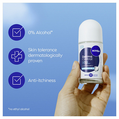 Antiperspirant roll-on për femra Nivea Derma Control Defend, 50 ml