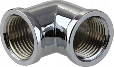 Kënd tubi Hydroland ELBOW CHROME 6 15, 1/2", bronz i kromuar, ngjyrë argjendi