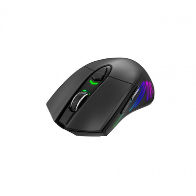 Гејминг глушец Havit MS1021W, безжичен 2.4G и USB, 7000 DPI, 7 копчиња, црн со темно сива боја