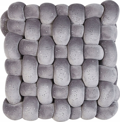 Jastëk dekorativ Beliani SIRALI, velvet, 30 x 30 cm, gri