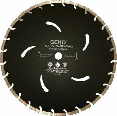 Disk prerës diamanti GEKO 400x10x32mm, për beton e tulla, gri