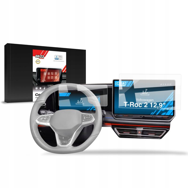 Fletë mbrojtëse ekrani GRIZZ për Volkswagen T‑Roc 2, 12.9", 2in1, transparente