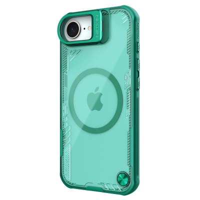 Futrollë Nillkin Iceblade Prop Magnetic për iPhone 16e, me stand, me magnet, jeshile transparente