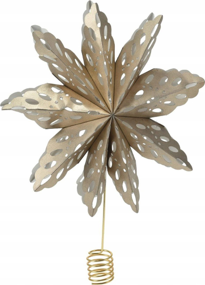 Yll për majë bredhi Christmas TREE TOP STAR, 30cm, letër, ngjyrë ari