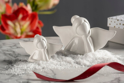 Figurinë engjëll dekor Little Angel, 12cm, porcelan, e bardhë