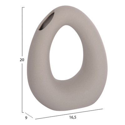 Dekor qeramike për Tavolinë Ellipto 16,5x9x20,3Hcm (HM4644.03), gri