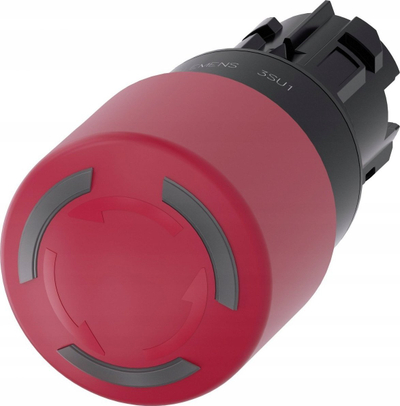 Buton emergjent Siemens 3SU1001-1GB20-0AA0, 22mm, i ndriçuar, i kuq