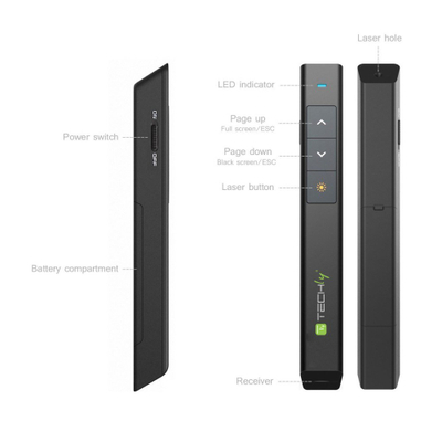 Prezantues me lazer Techly ITC LASER26, wireless, rreze 100m, i zi