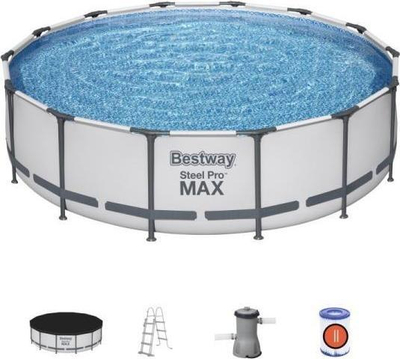 Pishinë mbi tokë Bestway Steel Pro MAX 56950, rrethore 427x107cm, gri