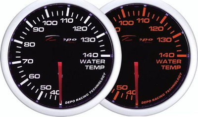 Ora matëse temperature uji DEPO SEBON WA Clock 60mm, për makinë, e zezë