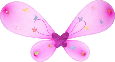Kostum zanë me krahë Little Fairy Butterfly ZA4805, me drita LED, për goca, rozë