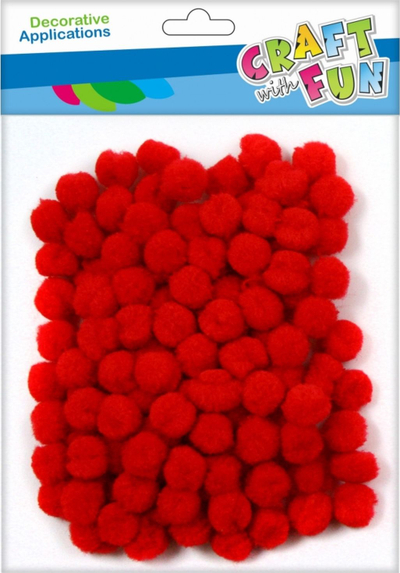 Pompoma zbukurimi Craft with Fun 463922, set punimesh dore, ngjyrë e kuqe