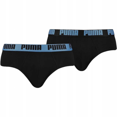 Të brendshme burra Puma Basic Briefs, set 2 copë, ngjyrë e zezë kobalt