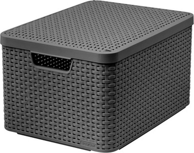 Kuti për rregullim Curver Basket Box L, me kapak, plastike, gri grafit
