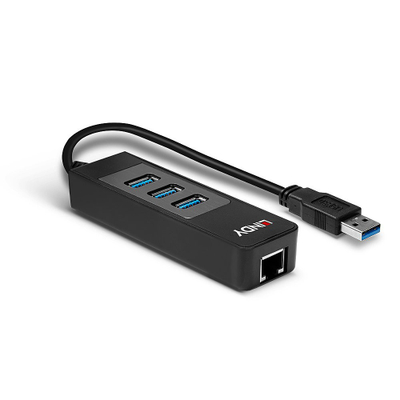 USB hub Lindy LY-43176, 3 porta USB 3.0, Gigabit Ethernet, i zi