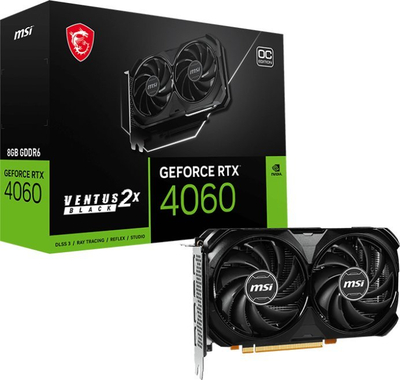 Kartelë grafike MSI GeForce RTX 4060 Ventus 2X Black OC 8GB GDDR6