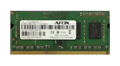 Memorie RAM AFOX, SODIMM, DDR3, 4GB, 1333 MHz, CL9, e zezë