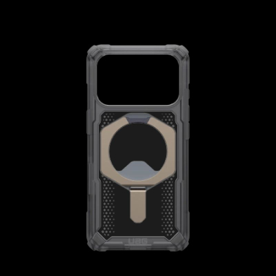 Mbrojtëse telefoni UAG Plasma XTE MagSafe për iPhone 17 Pro, me kickstand, transparente gri Ash Titanium