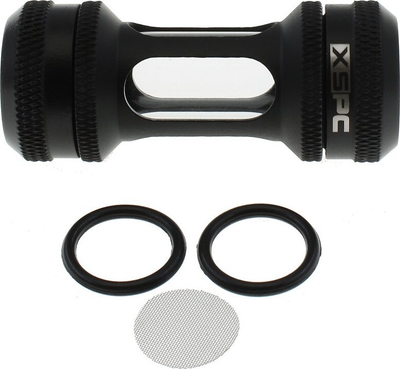 Filtër inline uji XSPC, G1/4, për ftohje PC, i zi mat