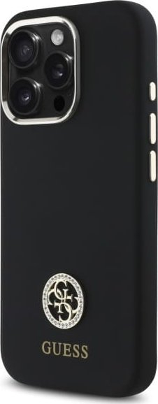 Kapak telefoni Guess GUHCP16LM4DGPK, për iPhone 16 Pro 6.3", silikoni, i zi