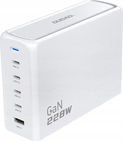 Karikues Dudao A228EU GaN, 1x USB-A, 4x USB-C, PD, 228W 