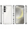 Силиконска маска Outer Space за Samsung Galaxy S25, жолта рамка, проѕирна црна