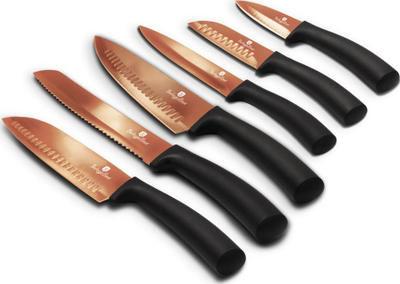 Set thikash kuzhine Berlinger Haus Metallic Line, 6 pjesë, çelik inox, rozë metalike me të zezë