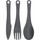 Set takëmesh kampingu RedCliffs Cutlery Set, 3 copë, me karabinë, gri e errët