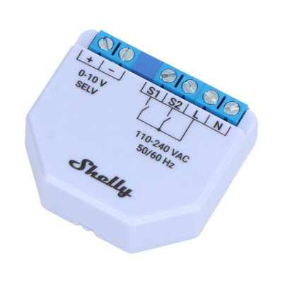 Modul dimmer Shelly Plus 0-10V, Wi-Fi, kontroll ndriçimi nga distanca, i bardhë
