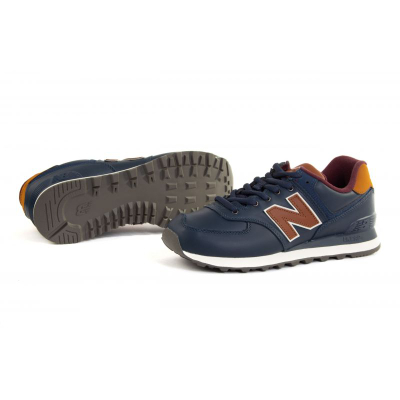 Atlete New Balance 574 për burra, ngjyra Dark Navy me Pure Red