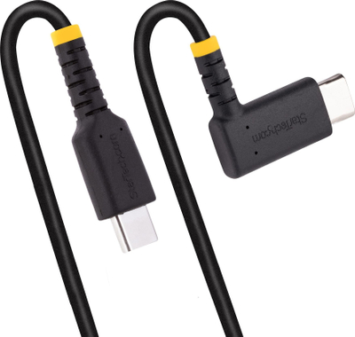 Kabllo karikimi StarTech USB-C, 15 cm, 60W PD 3A, me kënd të drejtë, e zezë