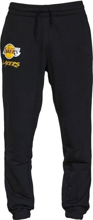 Pantallona sportive New Era Los Angeles Lakers NBA Script, për burra, nr. S, të zeza
