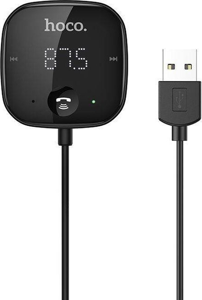 Transmetues FM për makinë Hoco E65 Unity, Bluetooth, me mikrofon, i zi