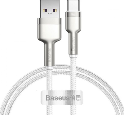 Kabllo USB në USB C Baseus Cafule, 66W, 1m, e bardhë