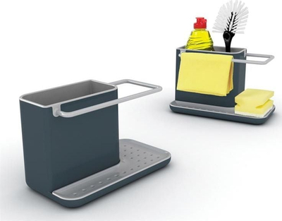 Organizues lavamani Joseph Joseph Caddy Sink Organizer, me tabaka kullimi, plastikë, gri e errët
