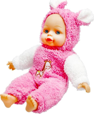 Kukull bebe Lunabebe Alisa, 30cm, trup gome, rozë me të bardhë