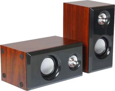 Altoparlantë kompjuterikë Mozos MINI-S3, 6W, USB, kafe e zezë