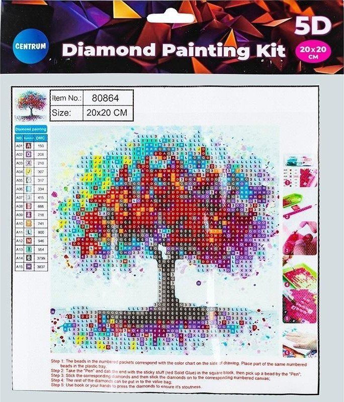 Set pikture me diamante Centrum Diamond Painting Kit, 5D, pemë e kuqe, 20x20cm