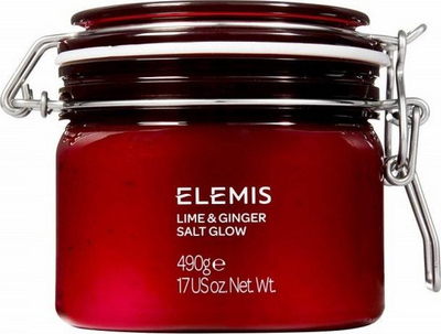 Peeling trupi Elemis Lime & Ginger Salt Glow, 490g, kavanoz i kuq