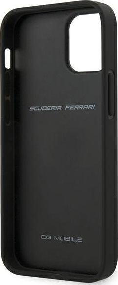 Kapak telefoni Scuderia Ferrari Off Track, për iPhone 12 mini, lëkurë origjinale, e kuqe