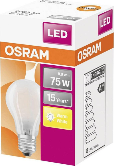 Llambë LED Osram, E27, 8W, 2700K, e bardhë e ngrohtë