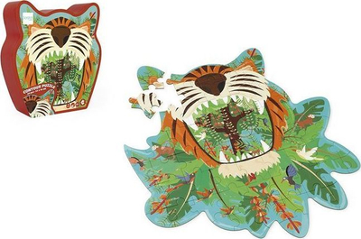 Puzzle Scratch Contour Tiger, 58 copa, me tigër, me plot ngjyra