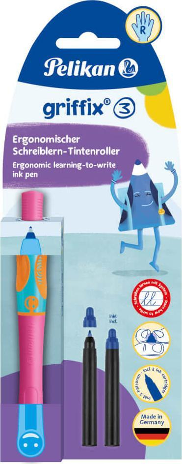 Stilolaps ballpoint Pelikan Griffix Lovely Pink, për dorën e djathtë, rozë
